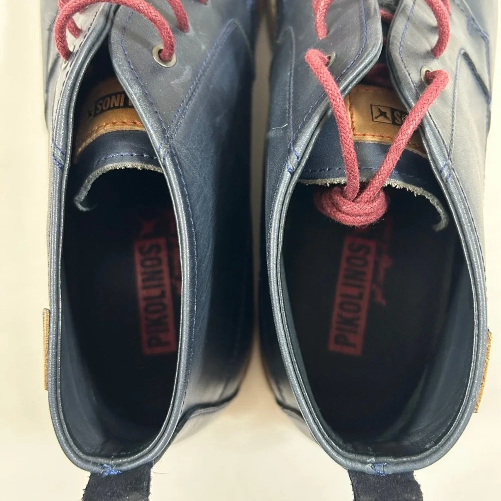 Pikolinos Chukka Boots Berna Mens 45 /11-11.5 Navy Blue Leather Lace Up M8J-8127